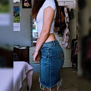 Anchor Blue Denim Midi Skirt